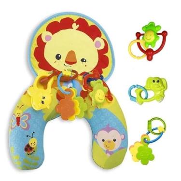 Imagem de Almofada de Atividades Tummy Time para Bebês com Mordedor - Estimula o Desenvolvimento Sensorial e Motor - Ideal para 3 Meses+ | LEÃO