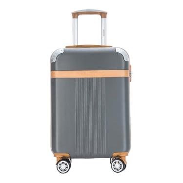 Imagem de Mala de Viagem de Bordo Athena 10kg Rígida ABS Padrão ANAC com 4 Rodas duplas 360º e Trava de segredo numérico, divisória interna com zíper e elástico de fixação, Chumbo, Santino – ABGV182P18