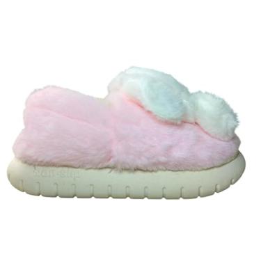 Imagem de Pantufa Infantil Peluciada Térmica Sola Alta Cachorrinho Bordado Pelo Felpuda Inverno Frio Intenso Grade Chinesa (Rosa, BR, Criança de 4 a 8 anos, Numérico, 24)