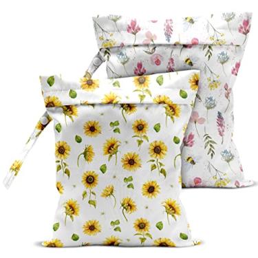 Imagem de zcyxuuw 2 Peças De Bolsa Molhada, Seca Para Roupa Banho, Viagem, Praia, Piscina, Fraldas, Roupas Sujas Ioga, Artigos Higiene Pessoal, Maquiagem, Decoração Coração Boho, Presentes Românticos Aniversá