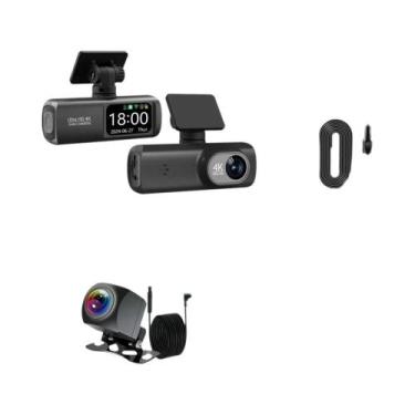 Imagem de Dash Cam 4K Dupla Lente com Câmera Traseira 1080P, WiFi, GPS e Monitor