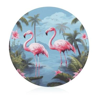 Imagem de Tábua de cortar para cozinha, antiderrapante, resistente ao calor, fácil de limpar, flamingos tropicais – Presente de cozinha ideal para cozinheiros domésticos
