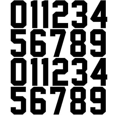 Imagem de 22 peças de camiseta com números de transferência de calor números 0 a 9 números de jérsei macio flocado para uniforme de equipe, esportes, futebol, basquete, beisebol (7,6 cm, preto)