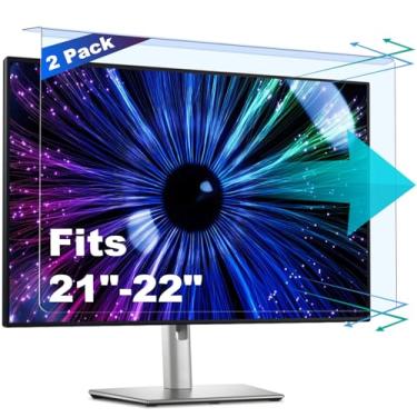 Imagem de Pacote com 2 protetores de tela antiluz azul e anti-arranhões para monitor de computador de mesa de 50, 50, 55, 55 cm, 55 cm, painel de filtro de bloco suspenso para proteção ocular