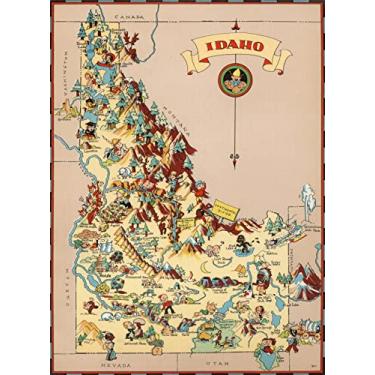 Imagem de Q&K Quebra-Cabeças Para Adultos Com 1000 Peças De Mapa Madeira Idaho, Jogos Quebra-Cabeça Dos Eua, Decoração Estados