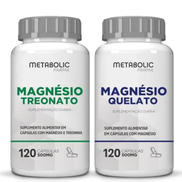 Imagem de Kit Magnesio Treonato + Quelato Bisglicinato 500Mg 240 Cápsulas - Metabolic Farma