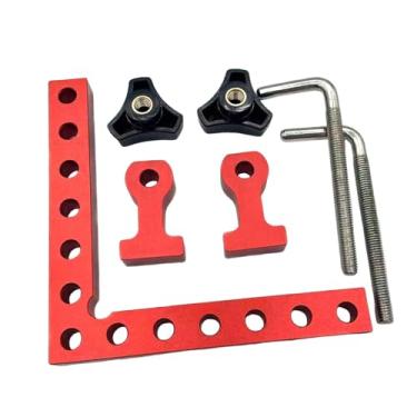 Imagem de MotiveTech Grampo de canto para marcenaria de 90° 14x14 cm para fabricação de móveis para construção de armários de alumínio, 3 Pedaços
