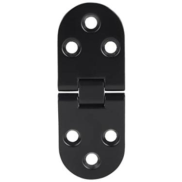 Imagem de Yosoo Dobradiças de Aba de Porta Preta de Liga de Zinco de 4 Unidades, Dobradiça de Aba para Balcões de Máquinas de Costura e Mesas Com Instalação simples.