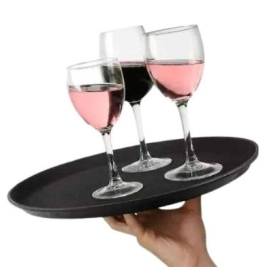 Imagem de Bandeja 40Cm Preta Antiderrapante Bares E Restaurantes - Veneza