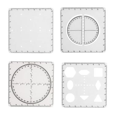 Imagem de Dualoai Régua geométrica, modelos de medição, desenho matemático, funções matemáticas, régua para costura, para a 8ª Série