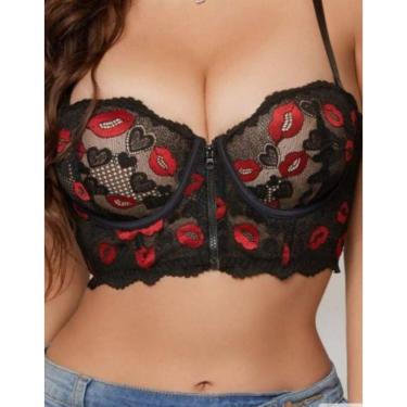 Imagem de Sutiã de Renda Corpete Sexy Aro e Bojo Fecho Frontal Zíper