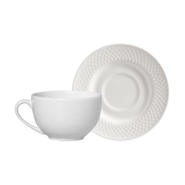 Imagem de Conjunto com 6 Xícaras de Chá com Pires Split White 250ml - Alleanza C