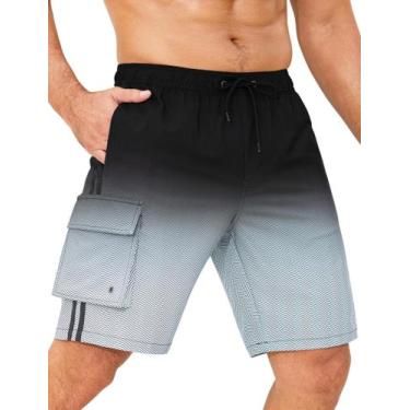 Imagem de Calções de banho masculinos Vogyal, roupa de banho de secagem rápida, 