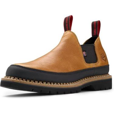 Imagem de Botas de trabalho SUREWAY Slip On em couro integral para homens marron