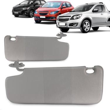 Imagem de Par Quebra Sol Montana 2015 a 2021 Onix 2012 a 2019 Bolsa Cinza - NEWT