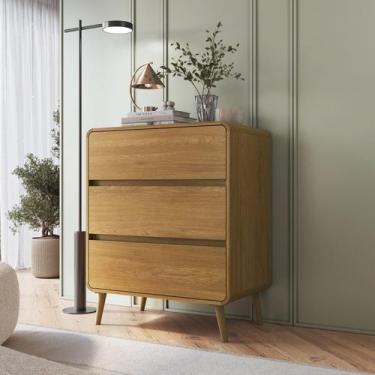 Imagem de Cômoda para Quarto 3 Gavetas em Mdf e Mdp Curve - Completa Móveis