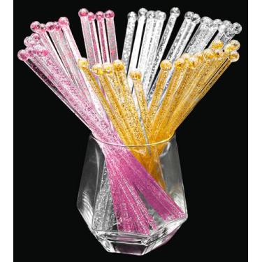 Imagem de Swizzle Sticks hapray Gold Rosa Prata Glitter x100