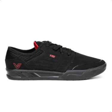 Imagem de Tênis Masculino Vibe Orbital 2 Casual Versátil, 41, Preto, Vermelho