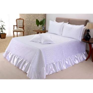 Imagem de Coleção athena cobre leito queen 5 peças - morada dos enxovais, branco