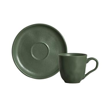 Imagem de Porto Brasil Conjunto com 6 Xícaras de Café com Pires Bio Stoneware Leaf 120ml