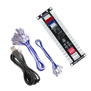 Imagem de SJ@JX All-Button Arcade Controller with Raspberry Pi RP2040 Encoder, Multi-Platform Compatible, Custom RGB Lighting, Ultra-Low Latency Fight Game Joystick & Buttons for PC and Nintendo Switch