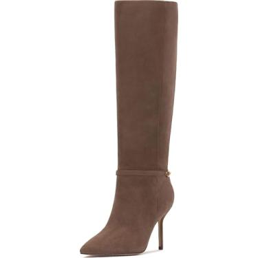 Imagem de Vince Camuto Bota de cano alto feminina Mirtha Wide Calf, Camurça Taupe Tostada, 42