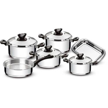 Imagem de Jogo 6 Panelas Tramontina Solar Baquelite Inox Fundo Triplo