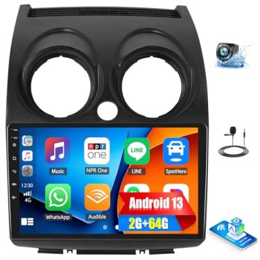 Imagem de Estéreo automotivo Android para Nissan Rogue 2007-2015 com conexão de espelho automotivo sem fio CarPlay Android 2G + 64G, tela sensível ao toque de 9 polegadas, Bluetooth, navegação GPS, WiFi, câmera