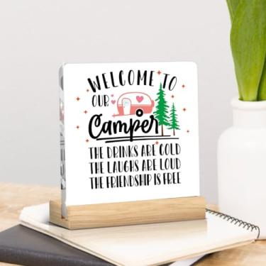 Imagem de Engraçado Camper Decor Acessórios de Campismo Essenciais Camping Presentes para Mulheres Homens Amigos Decoração de Mesa Escritório Casa Cozinha Sala de Estar Placa Decorativa Placa Decorativa para Rv