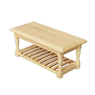 Imagem de Mesa de jantar em miniatura Dollhouse retangular de madeira 14,4 cm - 