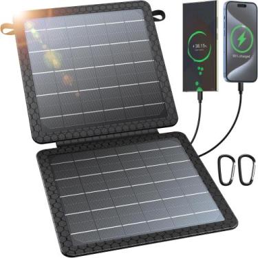 Imagem de Carregador solar portátil BLAVOR 10W, dobrável, à prova d'água IPX4