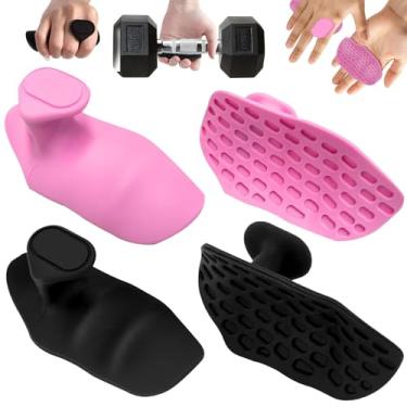 Imagem de Charunee 2 pegas antiderrapantes para levantamento de peso – Pegas ergonômicas antiderrapantes para treino, Rypt Grip para homens e mulheres, luvas de ginástica protetoras de mão de borracha para