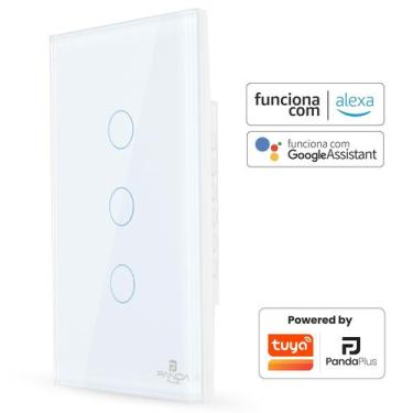 Imagem de Interruptor Inteligente Touch 3 Botões 4x2 Alexa Google Wifi Smartlife
