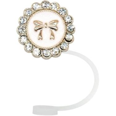 Imagem de Capa de canudo para copo Stanley, botões de pérola de silicone, tampas de canudo à prova de poeira, tampas de palha de silicone para copo Stanley, capas e tampas reutilizáveis para canudos de 8 a 10