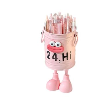 Imagem de Porta-canetas Cartoon Trash Can Design Plastic Pink 500g