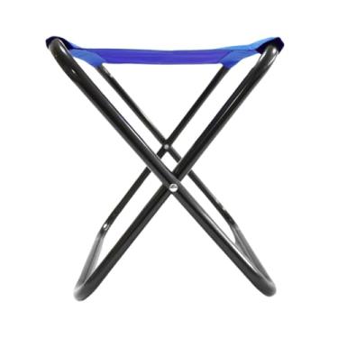 Imagem de Banqueta Dobravel Banco Cadeira Tecido Oxford Ate 100KG Camping Pesca(Azul)