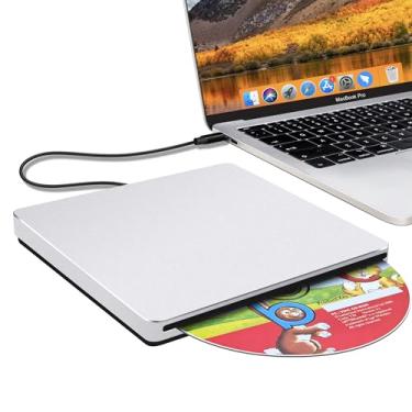 Imagem de NOLYTH Unidade externa de CD DVD para laptop gravador de CD/DVD USB 3.0 Tipo-C CD DVD Player para laptop, gravador de CD/DVD, unidade de disco externo para computador, laptop, PC, Windows, desktop