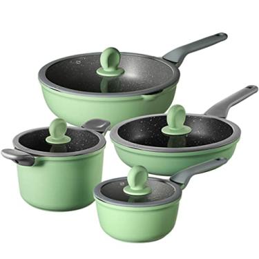 Imagem de Conjunto de panela antiaderente de cozinha, acampamento, panela de arroz, panela de leite, conjunto de panelas com tampa, panela de cozinha, utensílios de cozinha