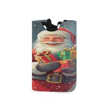 Imagem de CEBUGI Cesto de lavanderia Papai Noel com alças cesto de roupa suja dobrável para roupas, quarto, banheiro, dormitório