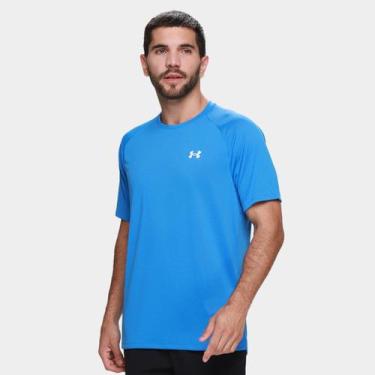 Imagem de Camiseta Under Armour Tech 2.0 Ss Masculina, Azul, Branco, M