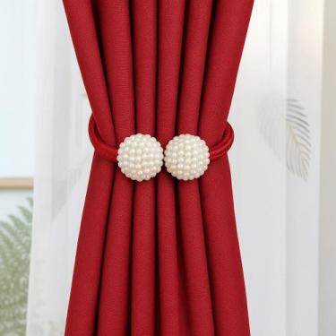 Imagem de Prendedor de Cortina Magnético Pérola Abraçadeira Decorativa - Interpo