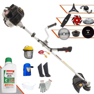 Imagem de Roçadeira Kawashima Kw43le 43cc 1,7hp + Faca 2 Pontas + Faca 40 Dentes + Faca 80 Dentes + Trimmer + Escova 38c + Faca 6 Pontas