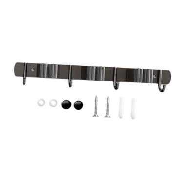 Imagem de Generic Suporte para vassoura e esfregão, organizador de ferramentas de jardim em aço inoxidável, montado na parede, antiderrapante, para lavanderia e casa, 3 Suportes, 4