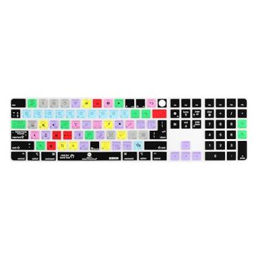 Imagem de XSKN Photoshop Shortcuts versão universal UE e EUA capa de silicone para iMac 2021-2023 24 polegadas M1 M3 Magic Keyboard com Touch ID e teclado numérico 2022 Mac Studio A2520