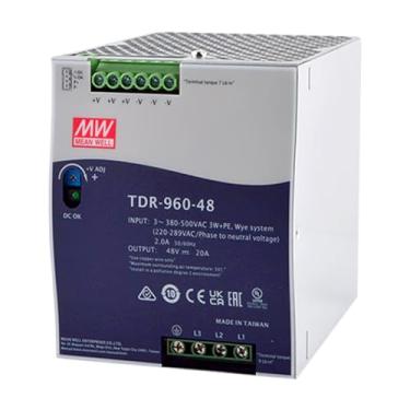 Imagem de Mean Well 960W Fonte De AlimentaçãO Para Pc Industrial TrifáSica Com Trilho Din E FunçãO Pfc 1000w Para Computador De Bancada Ou LaboratóRio 48V 20A (TDR-960-48 48V/20A/Three Phase Supply)