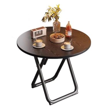 Imagem de Pequena mesa dobrável, mesa de cozinha dobrável de madeira, mesa de acampamento, mesa lateral dobrável leve e portátil para praia, para festas internas e externas, piquenique e acampamento (80 cm/31,5