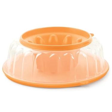 Imagem de Tupperware Molde de gelatina para sobremesa com capacidade para 6 xícaras em laranja
