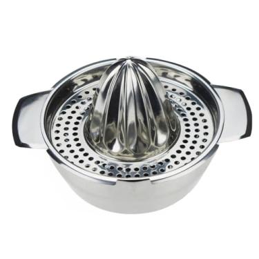 Imagem de Espremedor de Citrus Manual Aço Inoxidável 304 Resistente com Coador e Recipiente Extrator Suco Eficiente para Limão Laranja Toranja Limão-Verde Lavad