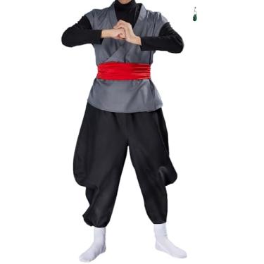 Imagem de Haikyuu Fato masculino de Kung Fu com orelhas anime preto cosplay fantasia Halloween, Preto, M