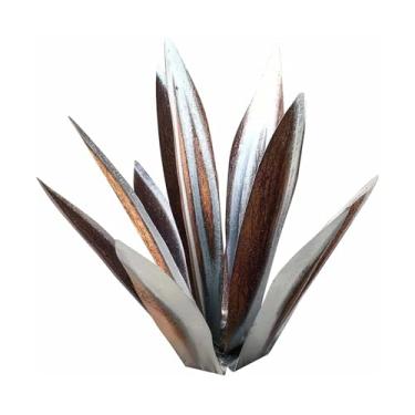 Imagem de Escultura de Jardim Metal Agave Ornament Estátua Decoração Interior Pátio Gramado Baixo Manutenção Design Único Cor Vibrante Finish Oxidado